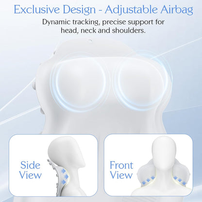 Silicone Bath Pillow, New Material Bath Pillows for Tub Head Neck and Back Support, Bath Tub Pillow with 4D Press Inflatable Airbag and Non-Slip Strong Suction Cups, Quick-Drying, Easy to Store, White