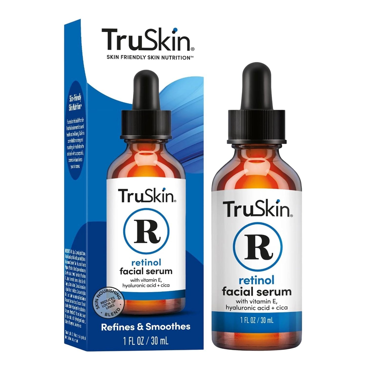 TruSkin Retinol Serum for Face – Gentle Anti-Aging Serum with Retinol, Hyaluronic Acid, and Vitamin E for a More Youthful Feel – Skin Care Made to Improve Look of Fine Lines, Wrinkles, 1 fl oz