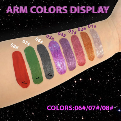 Gray Black Green Red Metallic Lipstick for Women,Glitter Sparkling Liquid Lipstick,Long Lasting Waterproof Lightweight Non-Drying Bold Dark Lip Gloss for Gothic Stage Makeup,Vegan