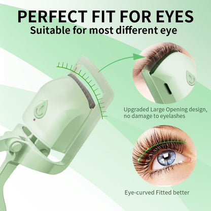 Heated Eyelash Curler, Fast Heat up Within 5s, 24 Hours Long Lasting, Rechargeable Electric Eyelash Curler, Temperature Control, Safe Anti-Burn Eyelash Curlers, Quick Natural Curling Eye Lashes