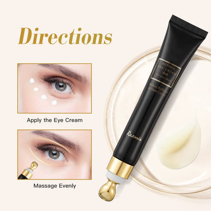 Retinol Eye Cream for Dark Circles: Under Eye Treatment for Puffiness Bags – Anti Aging Eye Cream for Women and Men