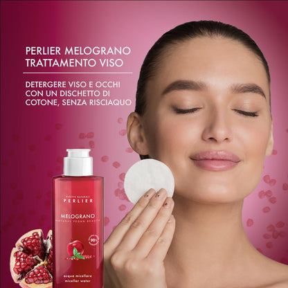 Perlier Pomegranate Micellar Cleansing Water - Gentle Makeup Remover & Skin Refresher - Hydrating & Antioxidant-Rich Formula - 6.7 fl oz