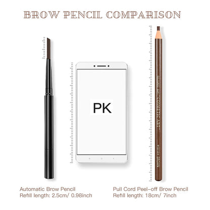 Waterproof Eye-Brow Pen-cil Set, Pull Cord Peel-off Eyebrow Pencil Microblading Eyebrow Pen Supplies Kit, White Eye-Liner Pencil and Eyebrow Tool Tattoo Makeup (6+1 Brown+Dark Brown+Light Brown)
