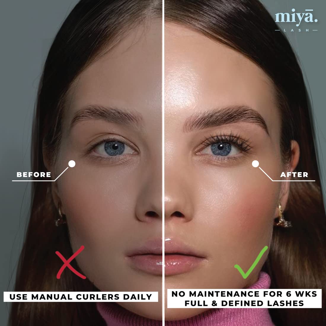 Keratin Lash Lift Kit | Eyelash Perm Kit | Semi-Permanent LVL Curling & Lifting Eyelashes | Lasts Up to 6 Weeks | Includes All Tools | Home & Salon Use | Vegan Eyelash Lift Kit | Miya Lash