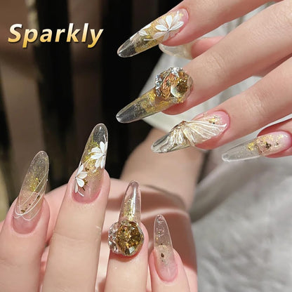 6 Colors Solid Metallic Nail Glitter Powder Set, Gold Foil Flakes for Resin, Holographic Chameleon Sparkly Gilding Flakes Kit for Gel Polish Nail Art Decorations…