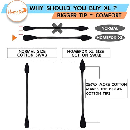 Xl black thick cotton swabs