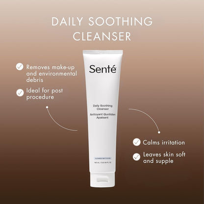 Sente Daily Soothing Facial Cleanser For Dry and Sensitive Skin - Gently Removes Oil, Impurities and Makeup - with Vitamin E - 5.5 Fl Oz