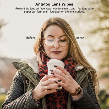 Anti-Fog Lens Wipes Pre-Moistened Anti-Fog Wipes, 6inch X 5inch,for Eye Glasses (60 Pack)
