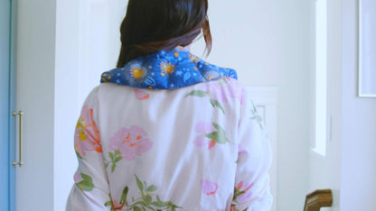 Nature's Approach Herbal Neck Wrap Microwavable Shoulder Wrap Cotton Organic Heating Pad - Cold Therapy Pain Relief for Muscle Tension Stress Reduction (Shoulder Wrap Celestial Indigo)