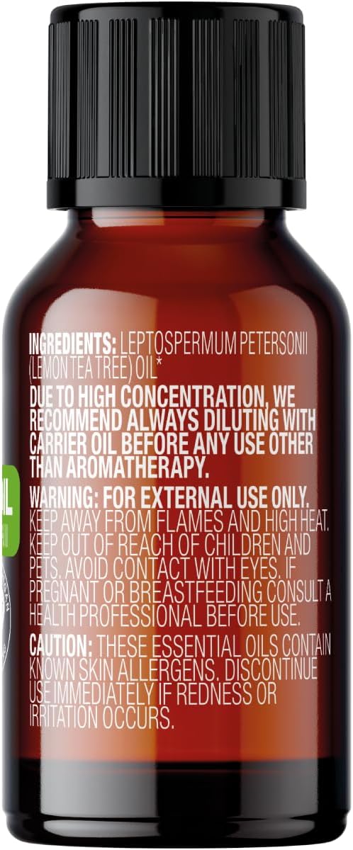 Cliganic Organic Lemon Tea Tree Essential Oil, 100% Pure Natural for Aromatherapy | Non-GMO Verified