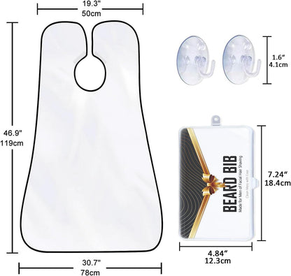 Beard Bib Apron, Beard Trimming Catcher for Men Shaving Hair Clippings Non-Stick Waterproof Grooming Cloth