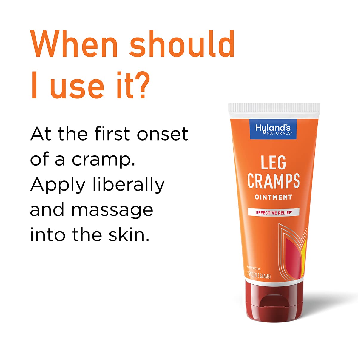 Hyland's Leg Cramps Ointment, Arnica Gel Leg Cramp Relief, Natural Relief of Calf, Leg and Foot Cramp, 2.5 oz