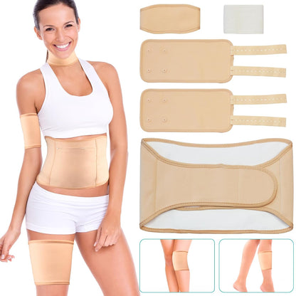 5 Pcs Castor Oil Wrap, Adjustable Elastic Organic Castor Oil Packs for Belly Waist Neck Knee,Castor oil Pack Wrap Pads for Liver Detox Blood Circulation Women Men Christmas Gifts