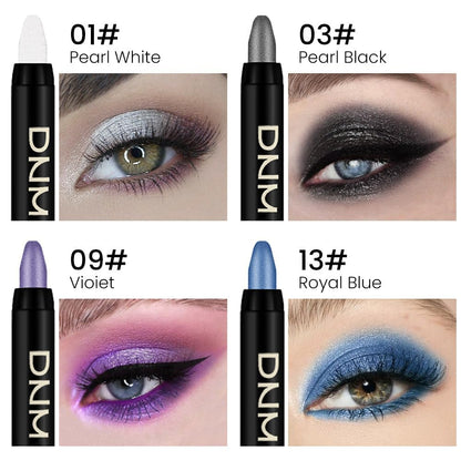 evpct 4Pcs Cream Eyeshadow Pencil Bulk Stick Set for Eyes Waterproof Pearl White Pearl Black Violet Purple Royal Blue Shimmer Metallic Eyeshadow Crayon Stick sombras en crema para ojos