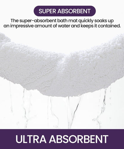 DEXI Bathroom Rugs 43x24, Washable Non Slip Bath Mat for Shower Floor, Absorbent Quick Dry Bathmat with Rubber Backing, Ultra Soft Plush Carpet for Tub, White