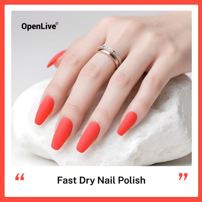 16.5ml Neon Red Nail Polish Glossy Shine Finish Large Volume Quick Dry Nail Polish, Long Lasting Shine, Fingernail Toenail Nail Art DIY Home Travel Nail Art Gift
