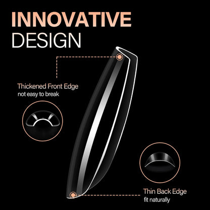 AILLSA Clear Coffin Nail Tips 504pcs Short Gel Nails Tips Soft Full Cover False Nail Tip Pre-shaped Press on Nails Tip for Extensions Gel DIY Salon Art 12 Sizes