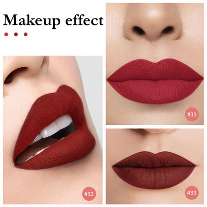 evpct 3Pcs Dark Deep Ruby Light Rose red Brown red Matte Liquid Lipstick Sets for Women 24-hour Matte+Lipstick Lipsticks Lip Stain Gloss Long Lasting 24 Smudge Waterproof
