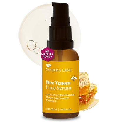 Bee Venom Face Serum for Face and Neck with Manuka Honey, Goji Extract and Vitamin E | Plant Based Formula | Carefully formulated to keep your skin young and healthy!