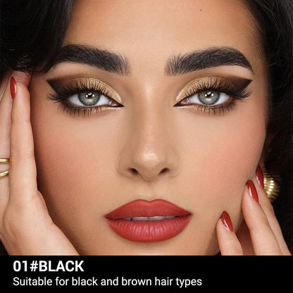 Black Ultra-Fine Tip Eyebrow Pencils Pack for Women, Mechanical Precise Brow Pencil,Draws Tiny Brow Hairs, Defines, Fills Brows, Shapes, Contours, Combs, Waterproof Dual-Sided