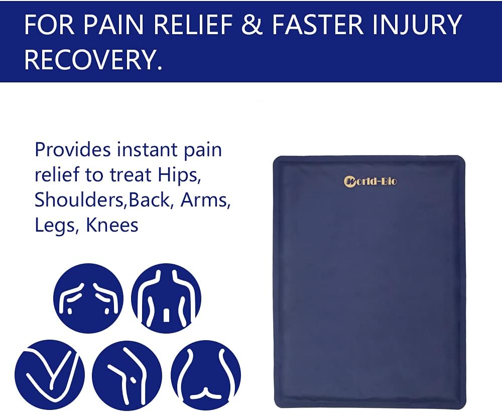 Large Gel Ice Pack 2 pack for Injuries Reusable, Flexible Hot Cold Therapy Pad for Hip, Back, Knee, Leg, Soothing Pain from Bruises & Sprains, Muscle Aches, Relief for Surgery, Back Pain 11.5" x 15.4"