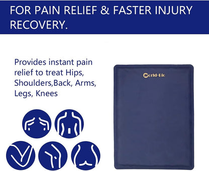 Large Gel Ice Pack 2 pack for Injuries Reusable, Flexible Hot Cold Therapy Pad for Hip, Back, Knee, Leg, Soothing Pain from Bruises & Sprains, Muscle Aches, Relief for Surgery, Back Pain 11.5" x 15.4"