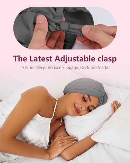 Adjustable silk satin hair bonnet