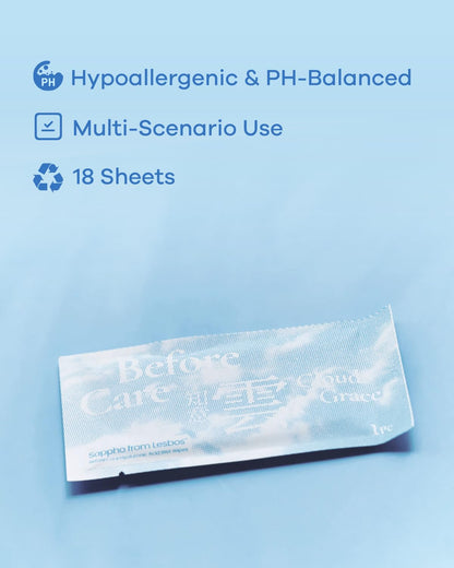 Flushable Feminine Hygiene Wipes, with Hyaluronic Acid & Natural Plants Essential Oils, Individually Wrapped, For Odor, Itching, Redness, Deeply Cleansing,15x19cm, 18 count