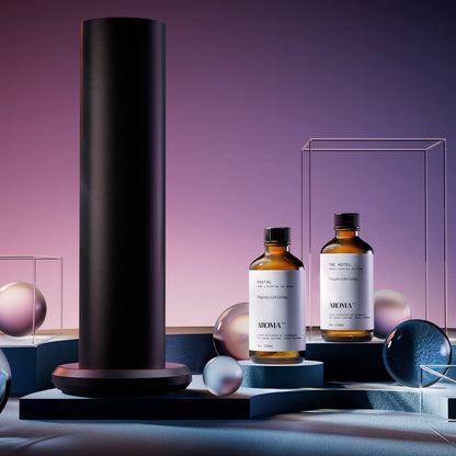 AromaTech Santal & The Hotel Set | Gift Set of Aroma Diffuser Essential Oils Blend of Santal Cardamom, Papyrus, Musk | The Hotel Peach, Red Rose, Pine - 120 Milliliter