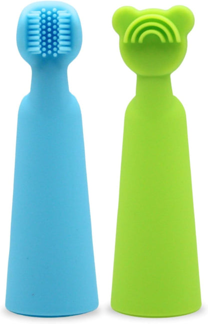 oogiebear Baby Finger Brush & Tongue Scraper - Gentle Oral Care, Soft Silicone, BPA-Free, for Infants & Toddlers