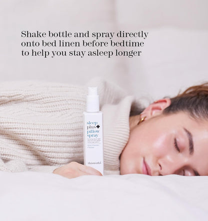 THISWORKS sleep plus pillow spray Fast-Acting Natural Rest with with Essential Oils of Lavender, Vetivert and Camomile, 100ml, 3.3 fl oz