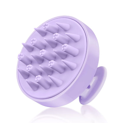 HEETA Hair Scalp Massager Brush, Updated Scalp Exfoliator with Soft Silicone Bristles, Wet & Dry Head Massager Washing Tool for Women, Men, Kids, Lavender Purple