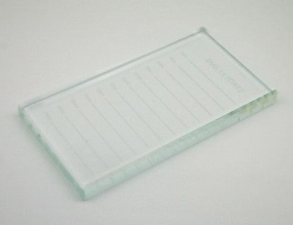 Crystal Tray Glass Eye Lash Stand Pallet Holder for Eyelash Extensions 4.5X2.5X0.4 Inch 1PC