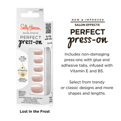 Sally Hansen Instant Cuticle Remover and Salon Effects Lost in the Frost Press On Nails Kit, Nail Care and Manicure Set