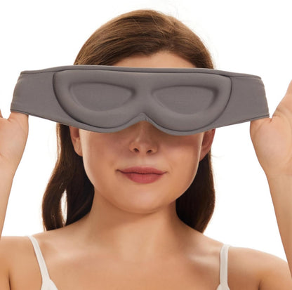 ALASKA BEAR Sleep Mask for Side Sleepers Patented Design, Cup-Shaped and Extra-Soft, 100 Blackout Eye Mask Shades Cover for Men and Women Home or Travel, Machine Washable, Dark Grey