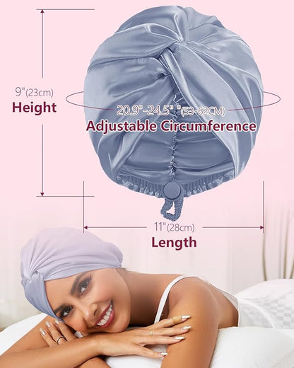 Adjustable silk satin hair bonnet