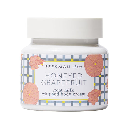 Beekman 1802 Whipped Body Cream, Honeyed Grapefruit - Scented - 8 oz - Intensely Hydrating & Softens Skin - With Goat Milk - Good for Sensitive Skin - Cruelty Free