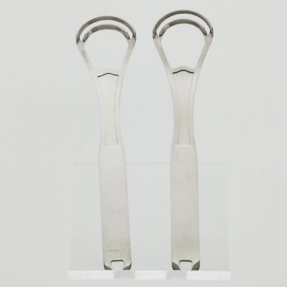 Tongue Scrapers Cleaners Brushes Wide-head Double Blades Scrapers For Oral Care 2PCS, Platinum Color