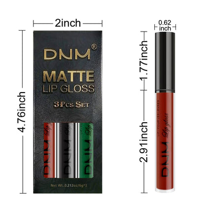 evpct 3Pcs Dark Black Emerald Green Red Matte Liquid Lipstick Lip Stain Sets for Women Matte+Lipstick Long Lasting 24 hr Hours Magic Lipstick 24 Hours original Waterproof 20#
