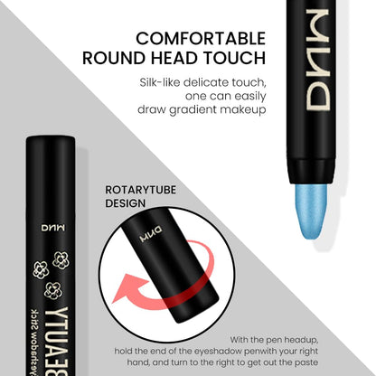 evpct Dazzling Blue Shimmer Cream Eye Shadow Brightener Sticks Set for Eyes, Blue Shimmery Matte Pencil Eye shadow Applicator Stick Pen Palette Makeup Waterproof sombras en crema para ojos 11#