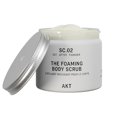 AKT The Foaming Body Scrub 8.4 Fl Oz, Skin Exfoliator, Body Scrub with Rice & Sugar, Papaya & Nourishing Oils, Natural Exfoliating Sugar Scrub with Vitamin E, Dead Skin Remover for Body