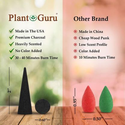 Frankincense Charcoal Incense Cones 2" TOPFLOW - 60 Pack Bulk - Natural Scented Cones Handmade Hand Dipped