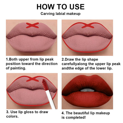 evpct 2Pcs Vivid Red Matte Lip Liner and Lipstick Combo Set for Women, Red Lip Combo Set Liquid Lips Stick Gloss and Lipliner Stain Set Long Lasting Waterproof, Lips Makeup 24 Hours labiales originale