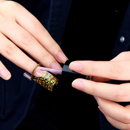 20 Pieces Reusable Nail Extension Forms Guide Protector Nail Tips Acrylic UV Gel Protector for Salon Home Supply(Gold, Silver)