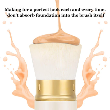 Falliny Retractable Foundation Makeup Brushes, Travel Kabuki Powder Brush Portable Liquid Foundation Sunscreen Brush with Cover for Blending Liquid, Bronzer,Cream or Flawless Powder Cosmetics