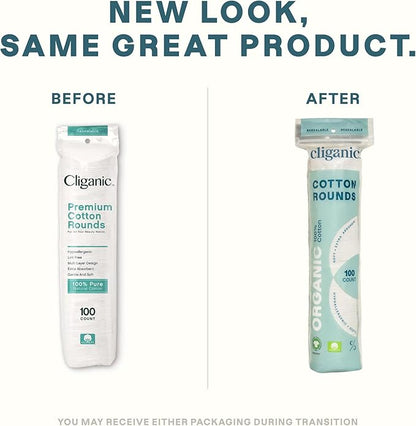 Cliganic organic cotton rounds (500