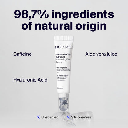 HORACE Under-Eye Moisturizer for Men - Anti-Fatigue Eye Cream to Reduce Dark Circles and Puffiness - Hydrating & Smoothing Skincare Formula for All Skin Types - Unscented, 15ml