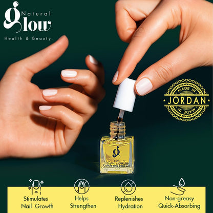 Dead Sea Cuticle & Nail Oil (5ML) | Strengthens, Moisturizes & Conditions with Sweet Almond, Olive, Jojoba, Castor, Argan Oils, Lemon Essential Oil, Vitamin E & Dead Sea Salt