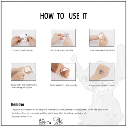 40pcs stitch temporary tattoos for