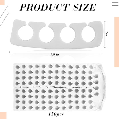 300 Pcs Toe Separators for Nail Polish Bulk Toe Separator Pedicure Correct Foot for Men Women Nail Polish Comfy Soft Pedicure Supplies(White)
